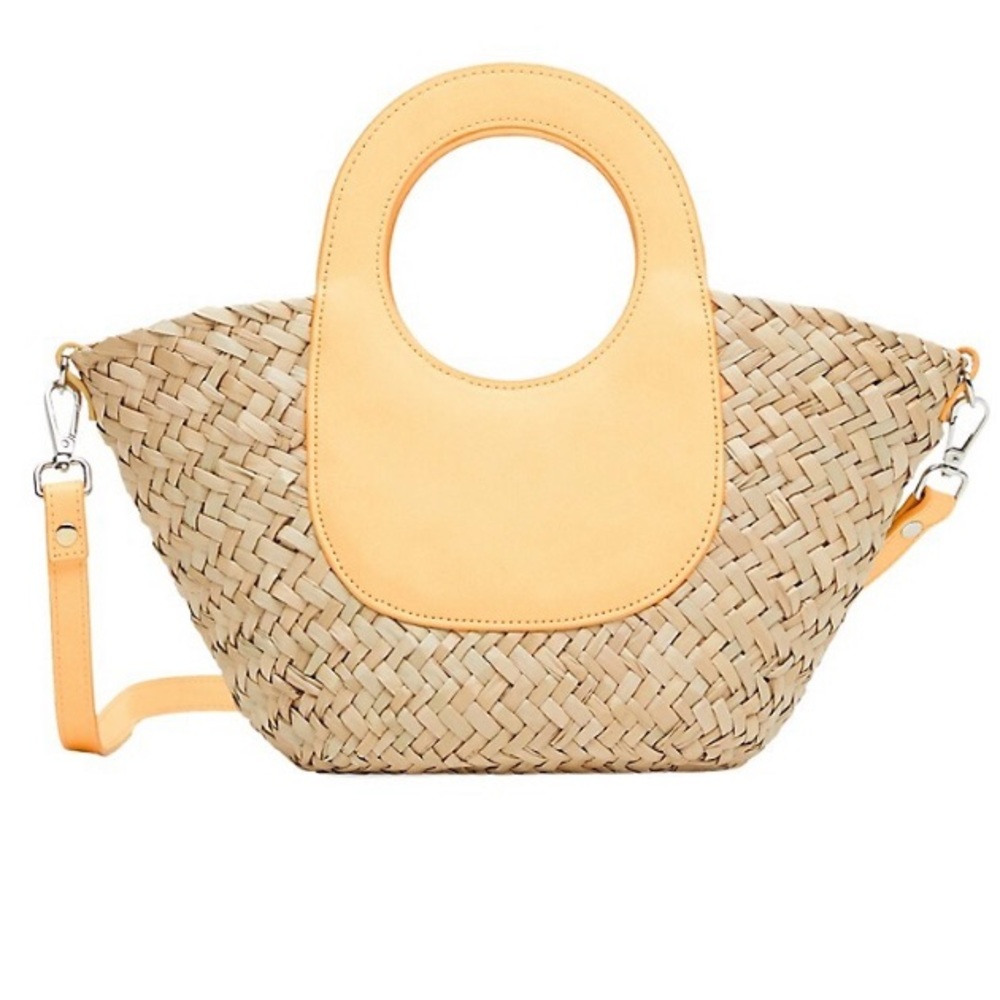 Mango Straw Basket Tote Bag